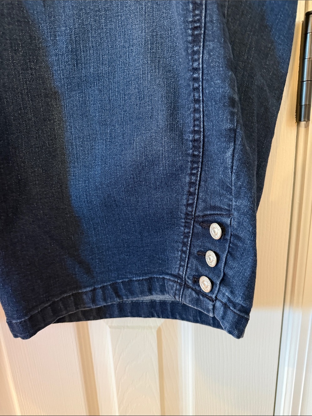 Gloria Vanderbilt Dark Wash Denim Button-Hem Bermuda Shorts - Picture 4 of 6